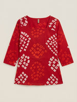Traditional Red Bandhani Print Top thumbnail 2