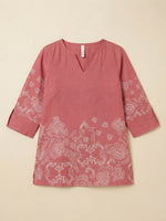 Dusty Rose Ethnic Motif Printed Straight Tunic Kurti thumbnail 8