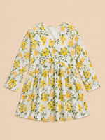 Yellow-White Cotton Fancy Flared Short Kurti & Tunic thumbnail 5