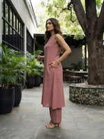 Peach Soft Cotton Solid Kurta Palazzo Set thumbnail 6