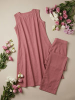 Peach Soft Cotton Solid Kurta Palazzo Set thumbnail 2