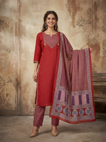 Maroon Woman Cotton Kurti thumbnail 5