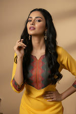 Woman Cotton Yellow Kurti-Pant Set thumbnail 3