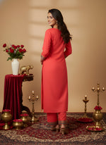 Woman Cotton Pink Kurti-Pant Set thumbnail 1