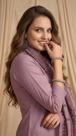 Pink Cotton Straight Kurta-Pant & Dupatta Set thumbnail 3
