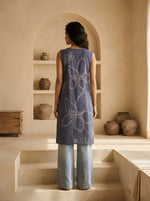 Royal blue Fancy Printed Short Kurti Top thumbnail 3