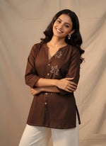 Brown Cotton Short Tunic thumbnail 1