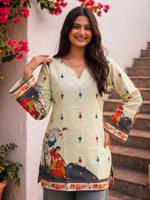 Cream Cotton Kalamkari  Top thumbnail 5