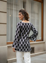 Black cotton Fancy straight Short kurti thumbnail 4