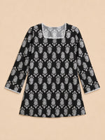 Black cotton Fancy straight Short kurti thumbnail 7