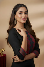 Cotton Black kurti-pant set thumbnail 3