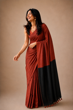 Amara Rustic Brick Khadi Cotton Saree thumbnail 5