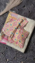 Designer Printed Embroidered NC Cotton Saree thumbnail 5